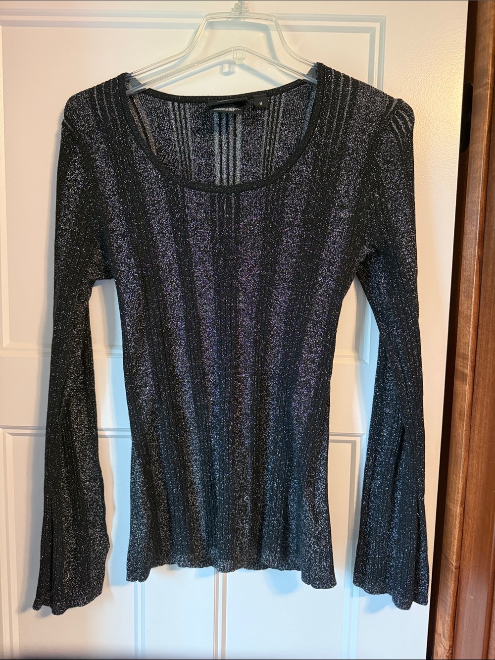 Harley-Davidson Black Shimmery Long-Sleeve Knit Top